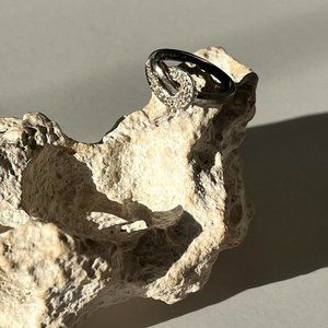 Sterling Silver Loop Ring with Rhinestone Sparkle sz. 5